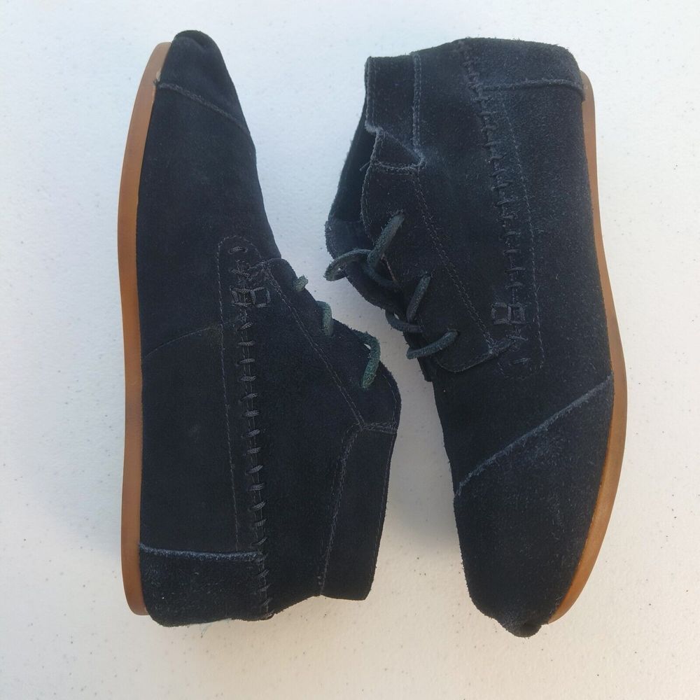 Toms Women's Black Leather Tribal Boots Size 8.5-W